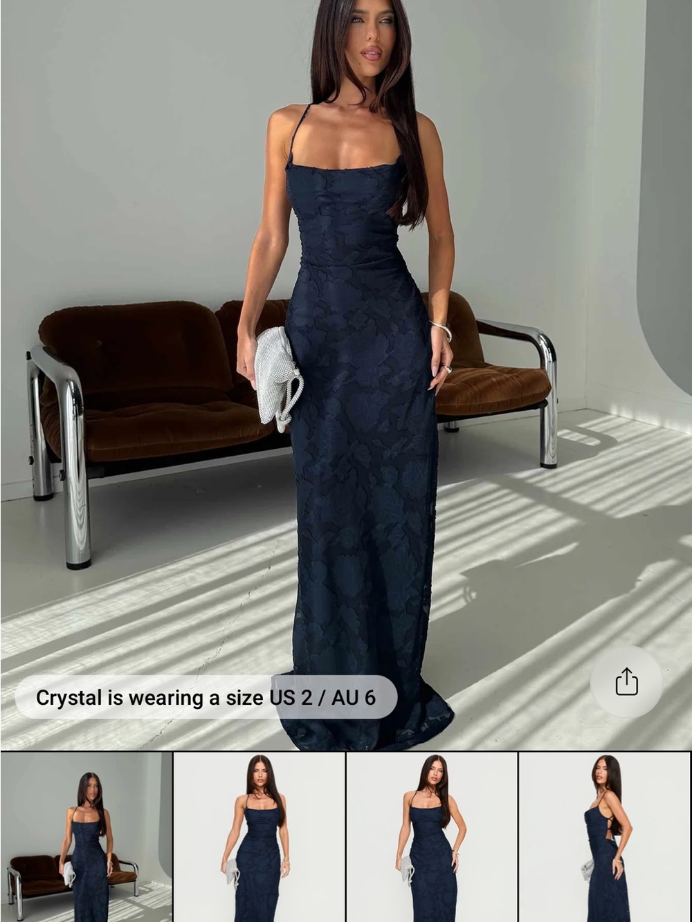 Princess Polly BRAND NEW WITH TAGS Navy Blue Lace Maxi Slip Dress